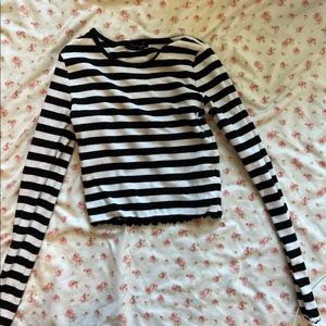 black and white striped long sleeve